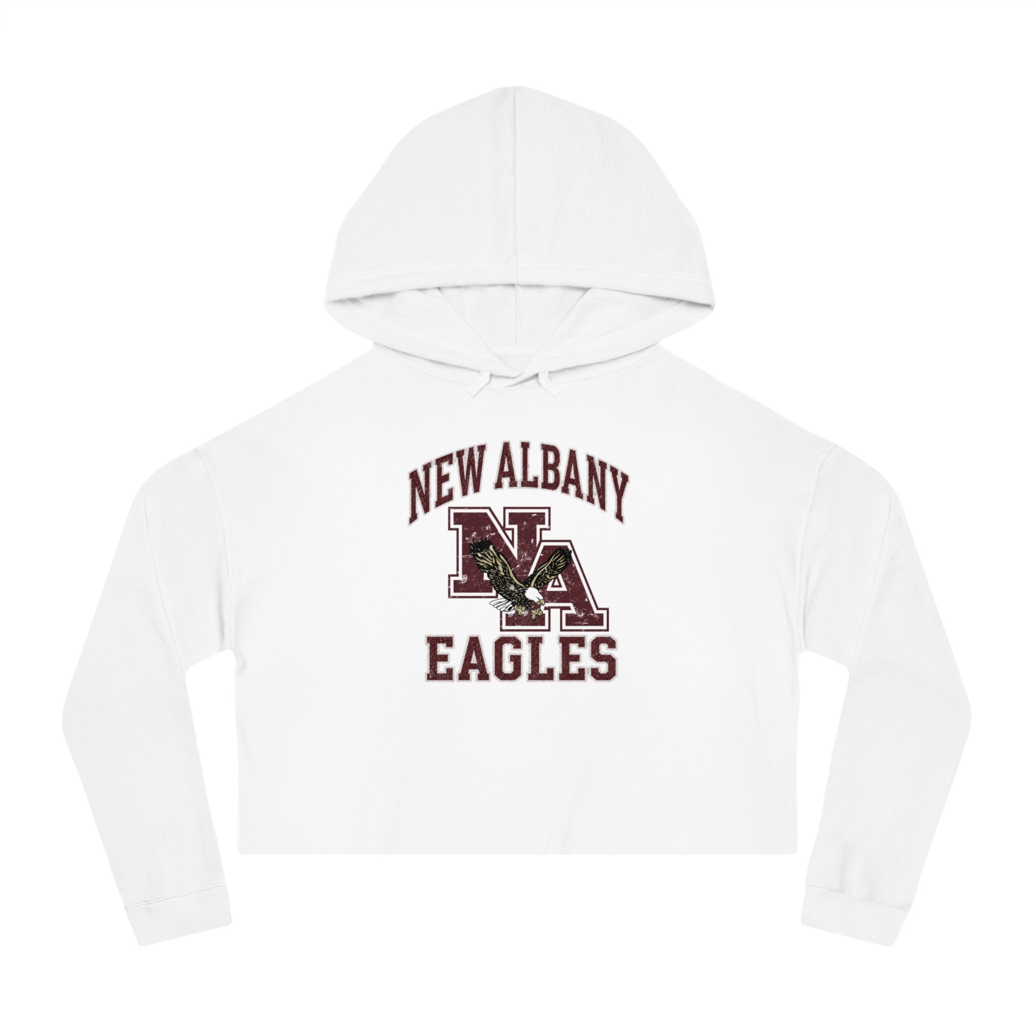 Women's New Albany Vintage Vibes Football Logo Graphic Crop Hoodie