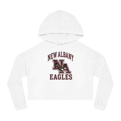 Women's New Albany Vintage Vibes Football Logo Graphic Crop Hoodie