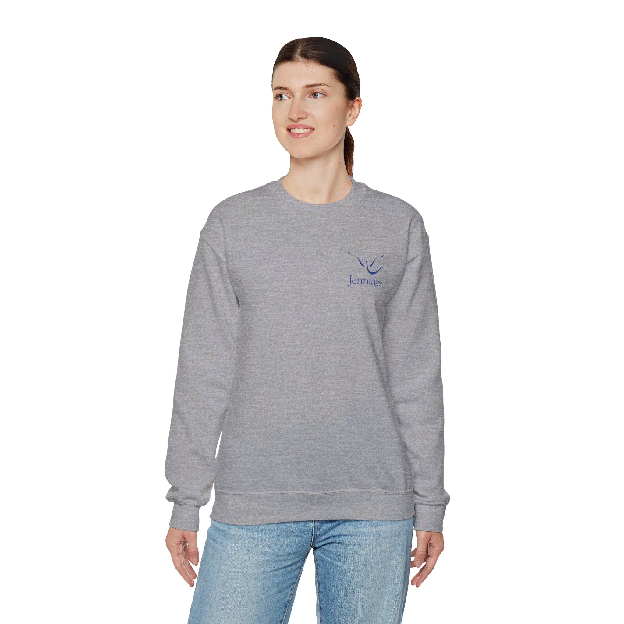 Adult Unisex Heavy Blend Sweatshirt - Blue Jennings Logo