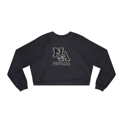Women's Classic Logo Black Football Graphic Cropped Fleece Sweatshirt