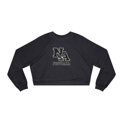 Women's Classic Logo Black Football Graphic Cropped Fleece Sweatshirt