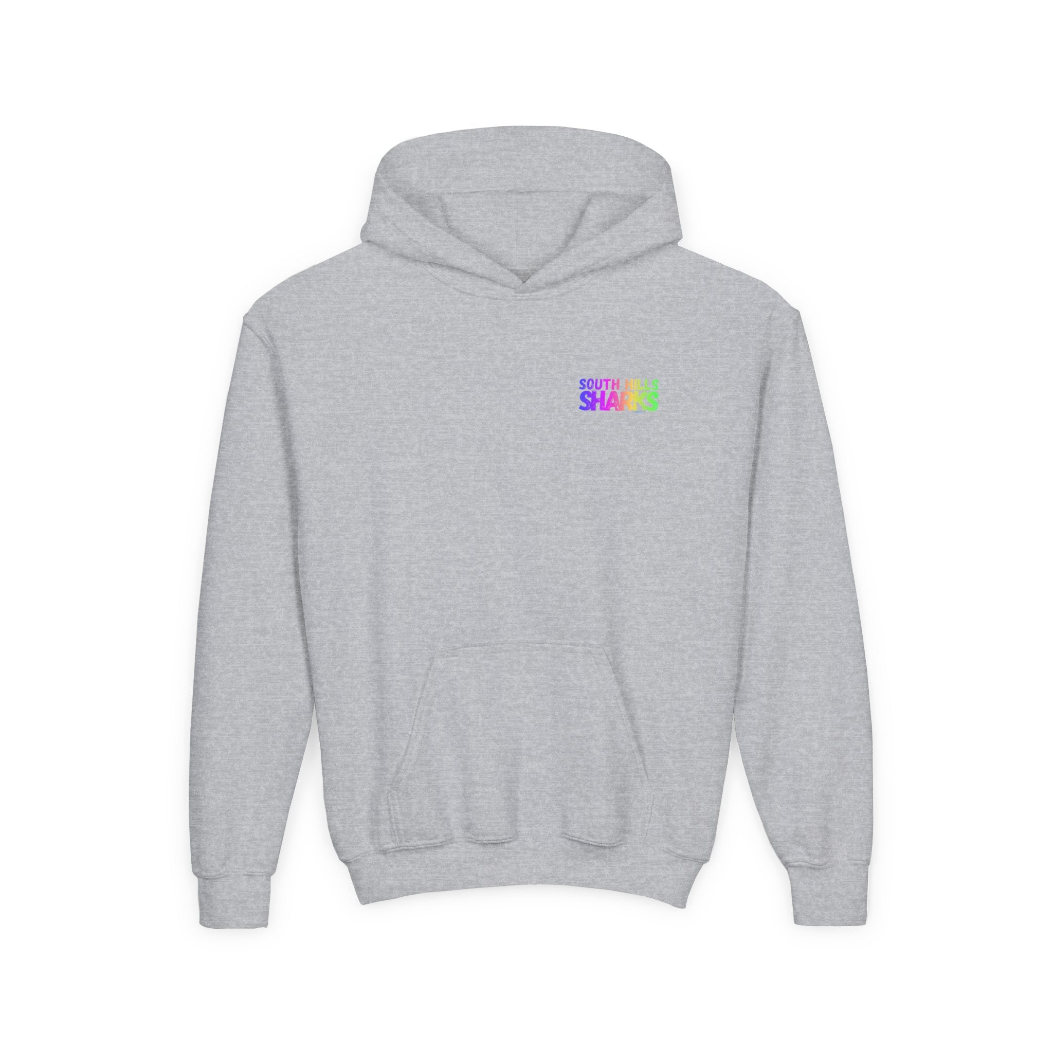 Youth South Hills Swim Team Neon Rainbow Graphic Hoodie