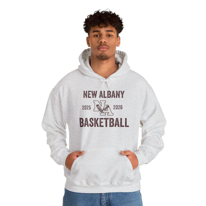 Adult Unisex Vintage Distressed New Albany Basketball Graphic Hoodie