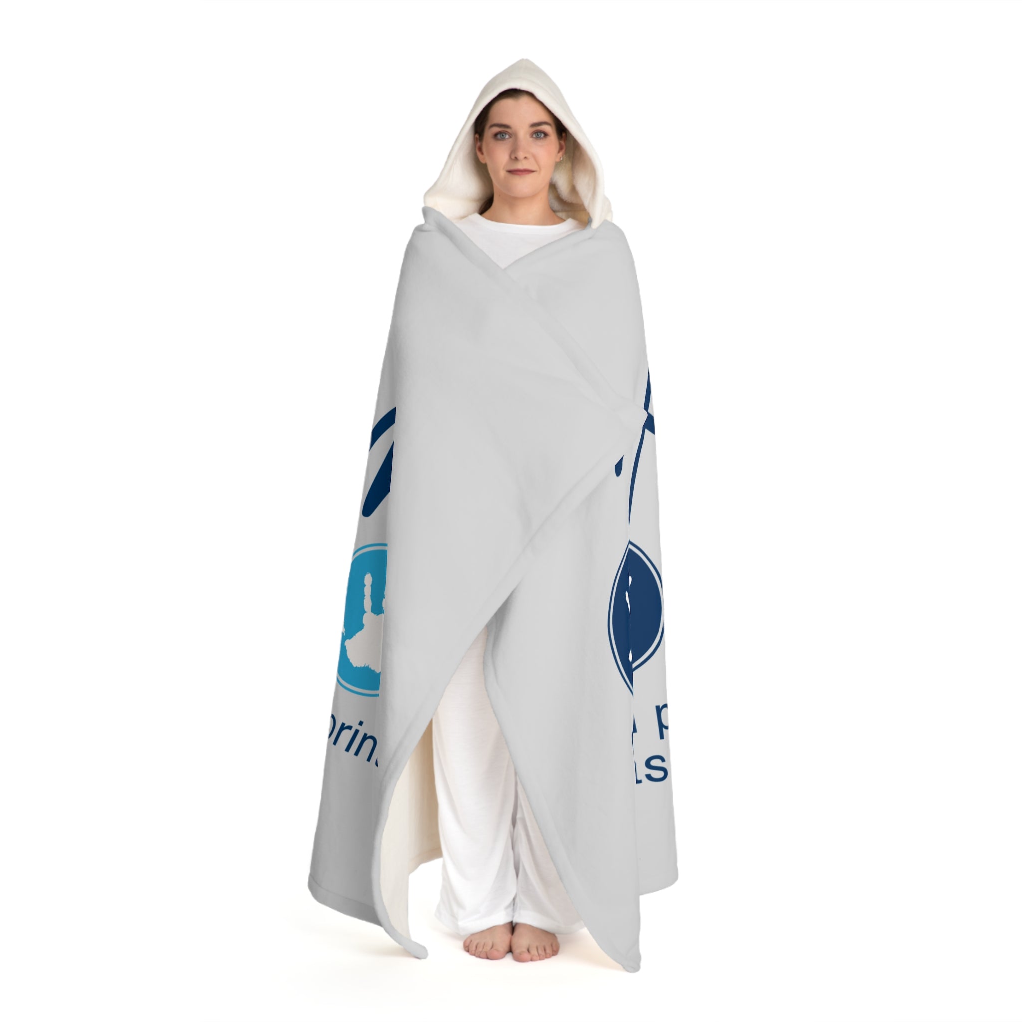 Autism Imprint Graphic Hooded Sherpa Fleece Blanket