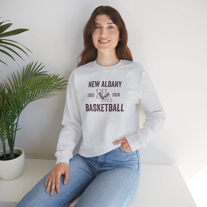 Adult Unisex Vintage Distressed New Albany Basketball Graphic Sweatshirt