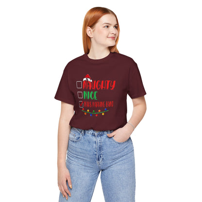 Adult Unisex Santa's List Marching Band Graphic Short Sleeve Soft Tee