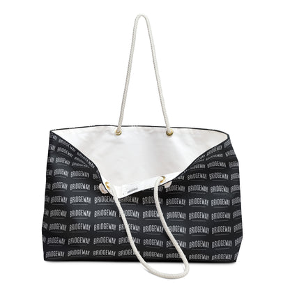 Bridgeway Allover Classic Logo Large Black and White Tote