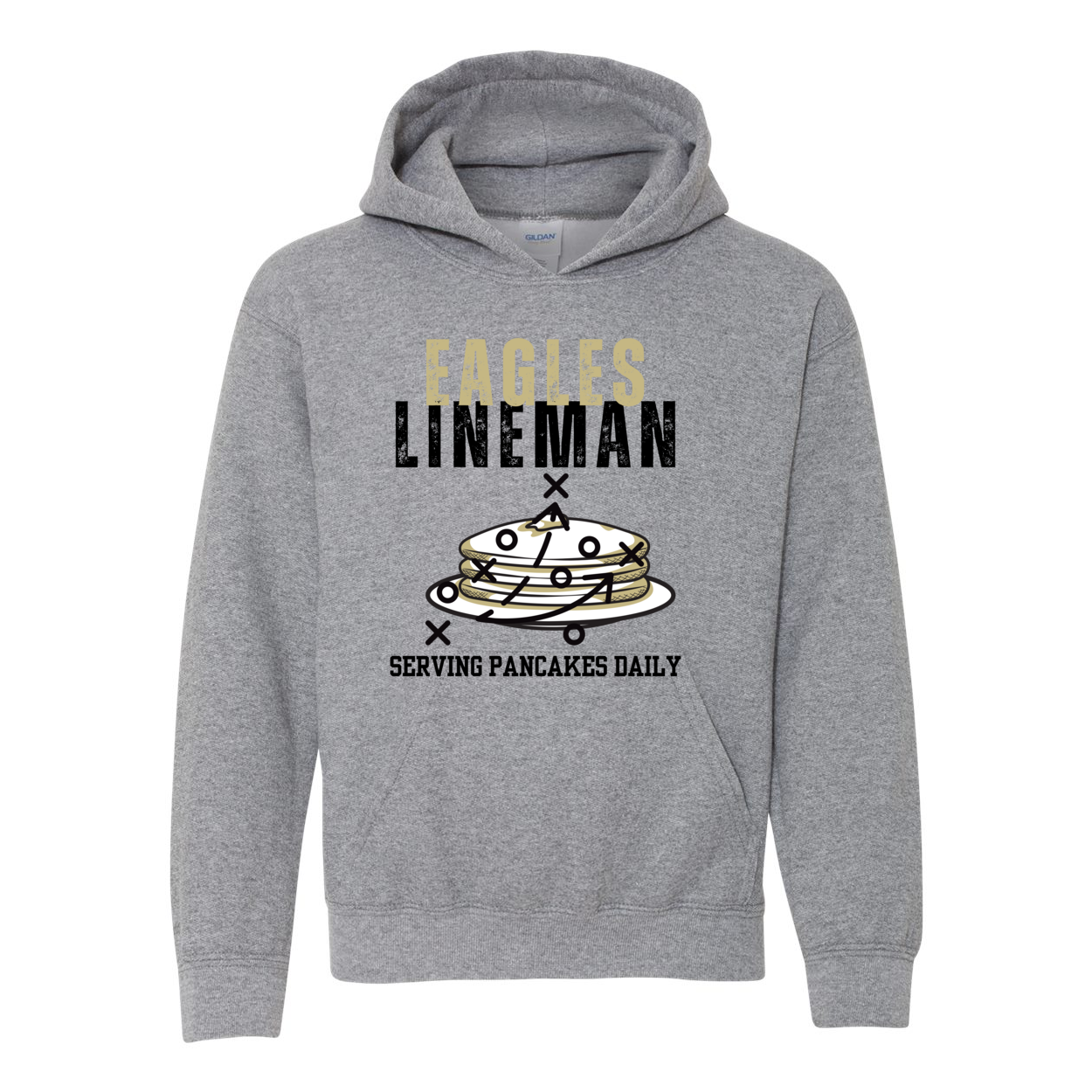 Youth Eagles Lineman Pancake Graphic Hoodie