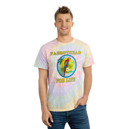 Adult Unisex Parrothead For Life Rainbow Tie Dye Graphic Tee