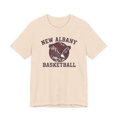 Adult Unisex New Albany Eagles Basketball Vintage Victory Graphic Short Sleeve Soft Tee