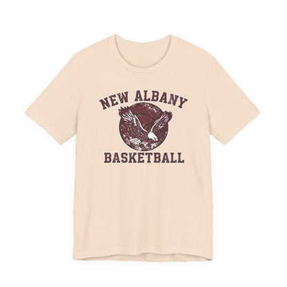 Adult Unisex New Albany Eagles Basketball Vintage Victory Graphic Short Sleeve Soft Tee
