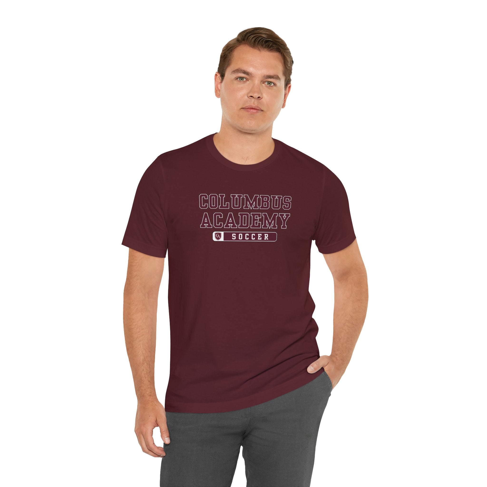 Adult Unisex Columbus Academy Soccer Graphic Short Sleeve Bella + Canvas Soft Tee