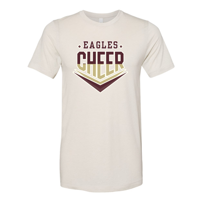 Adult Unisex Super Soft Eagles Maroon & Gold Cheer Short Sleeve Graphic Tee - New Albany Eagles