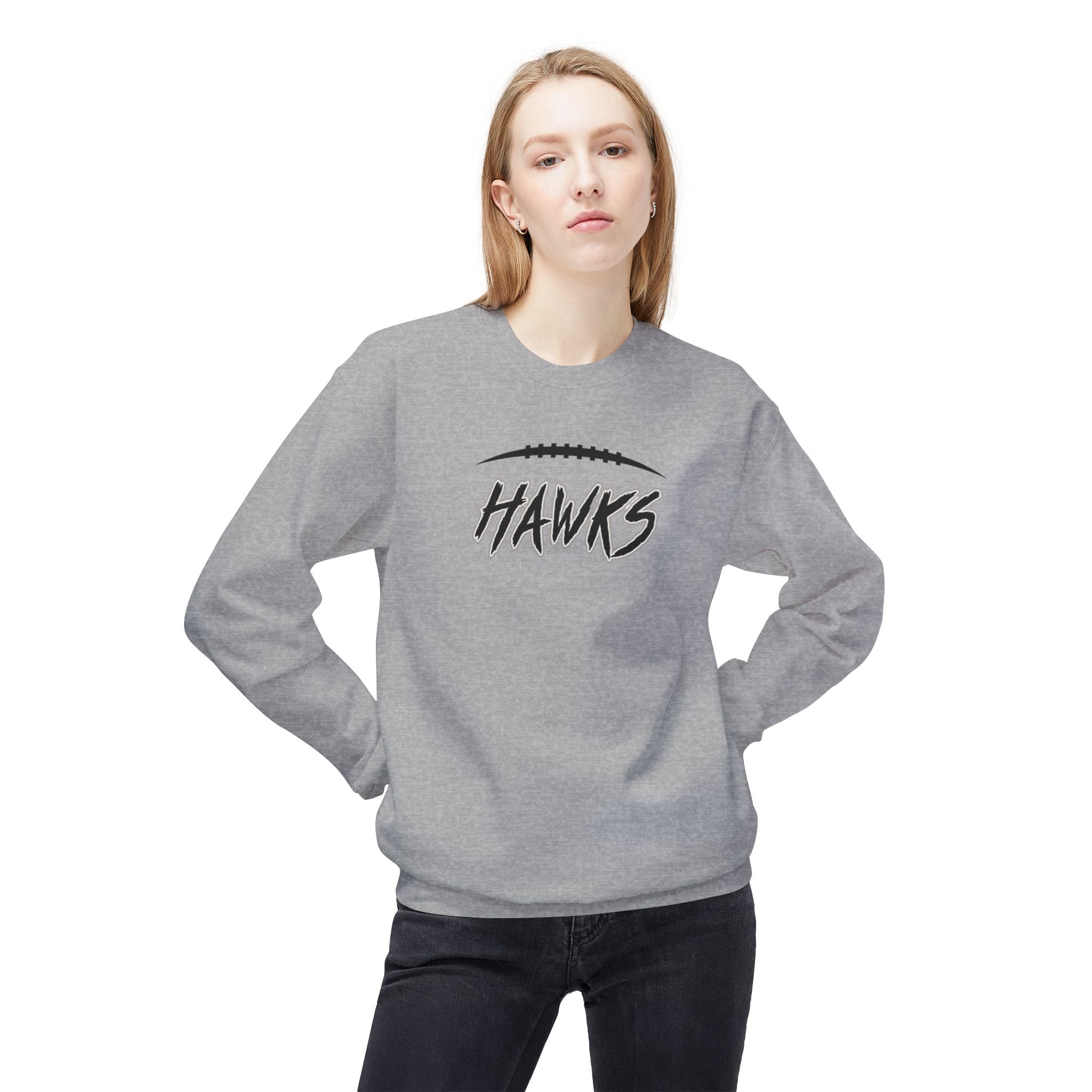 Adult Unisex Westerville Central Fighting Football Hawks Graphic Soft Style Sweatshirt