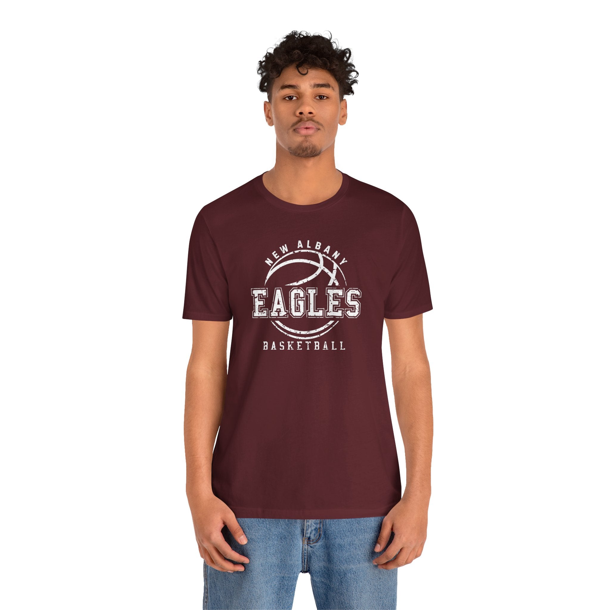 Adult Unisex New Albany Eagles Rebound Retro Distressed Graphic Short Sleeve Soft Tee