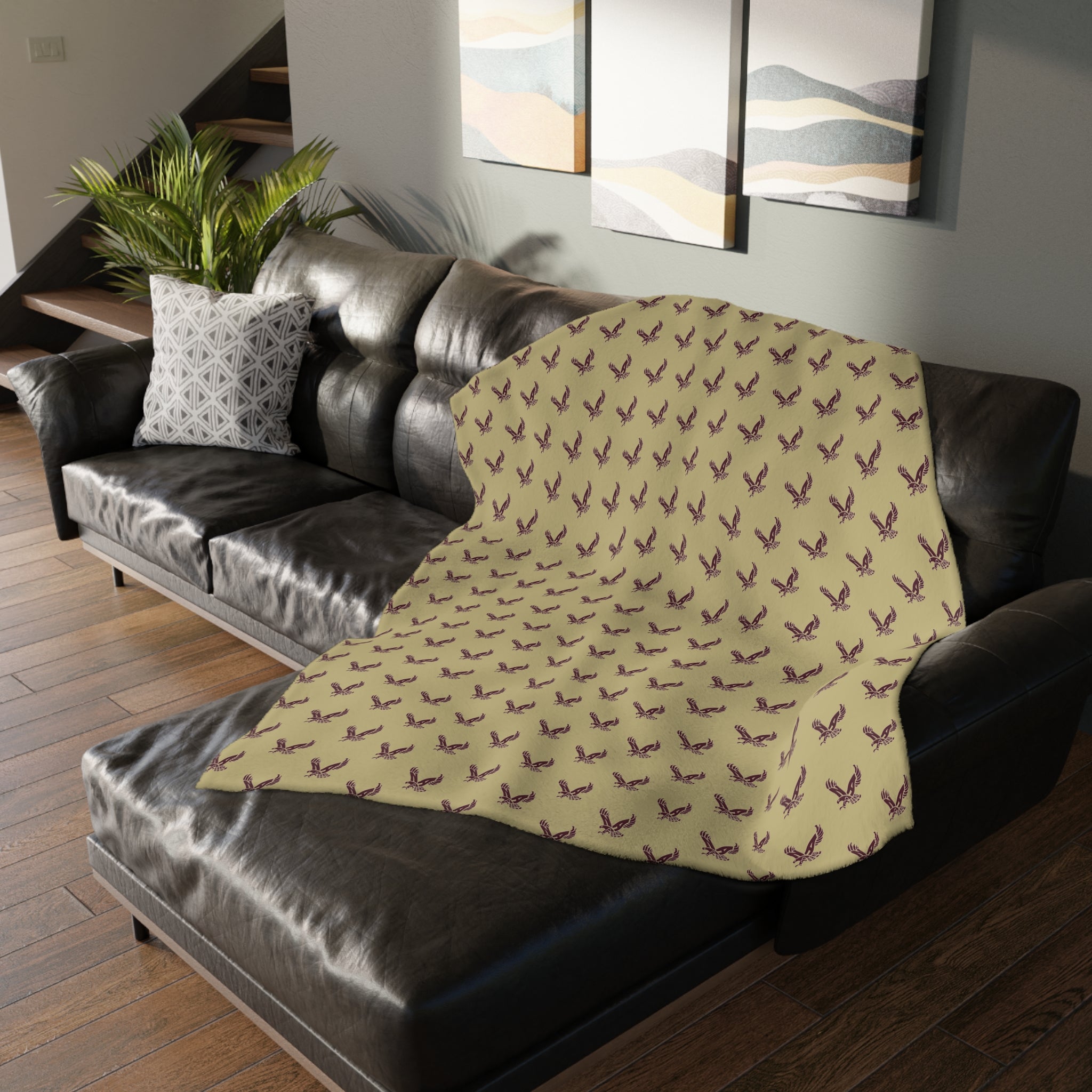 Band Eagle Graphic Super Soft Velveteen Microfiber Blanket (Two-sided print)