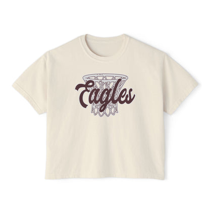 Women's Vintage Eagles Hoops Boxy Crop Short Sleeve Graphic Tee