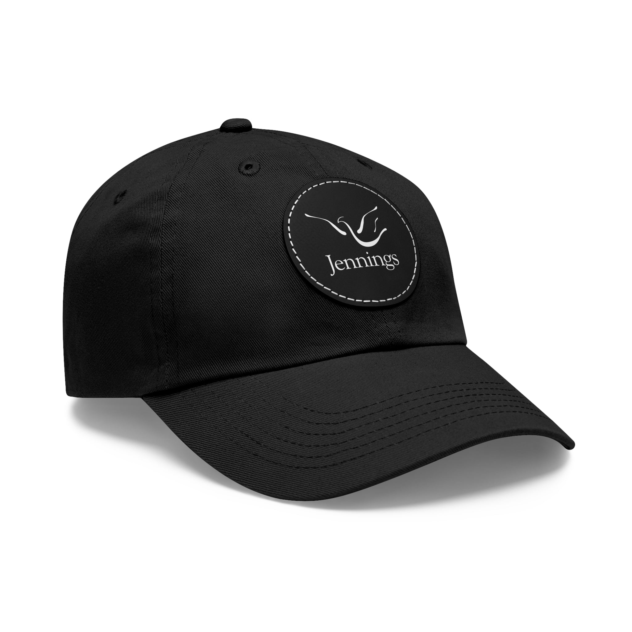 Adult Unisex Dad Hat with Jennings Leather Patch