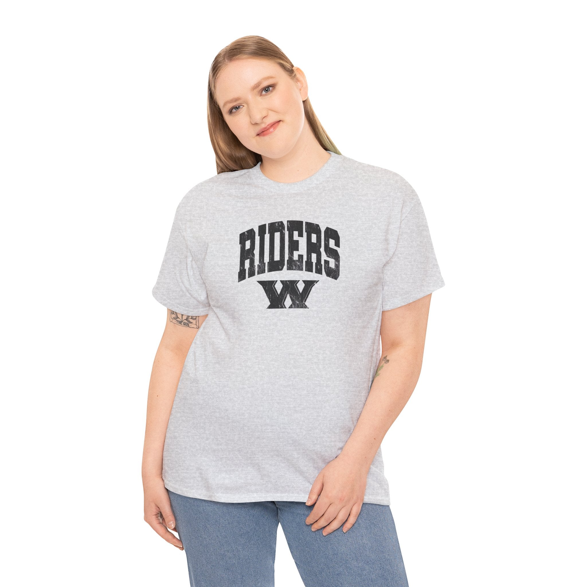 Adult Unisex Riders Arch Vintage Distressed W Graphic Short Sleeve Gildan Heavy Tee