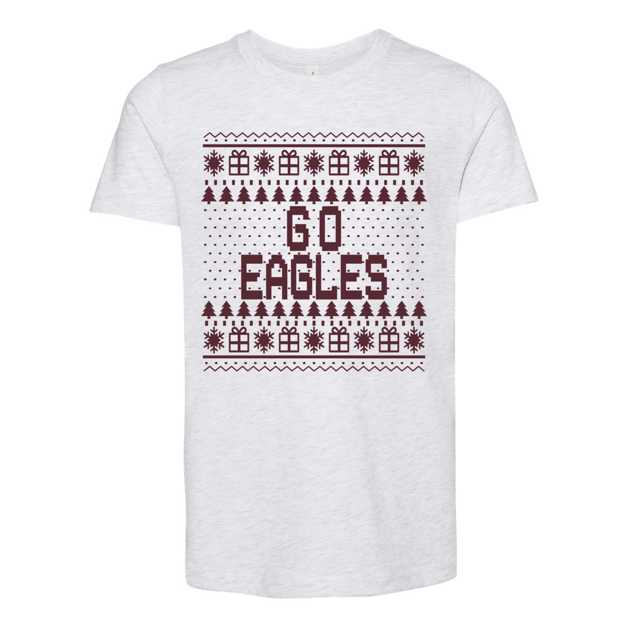 Youth Go Eagles Fairisle Holiday Graphic Short Sleeve Soft Tee