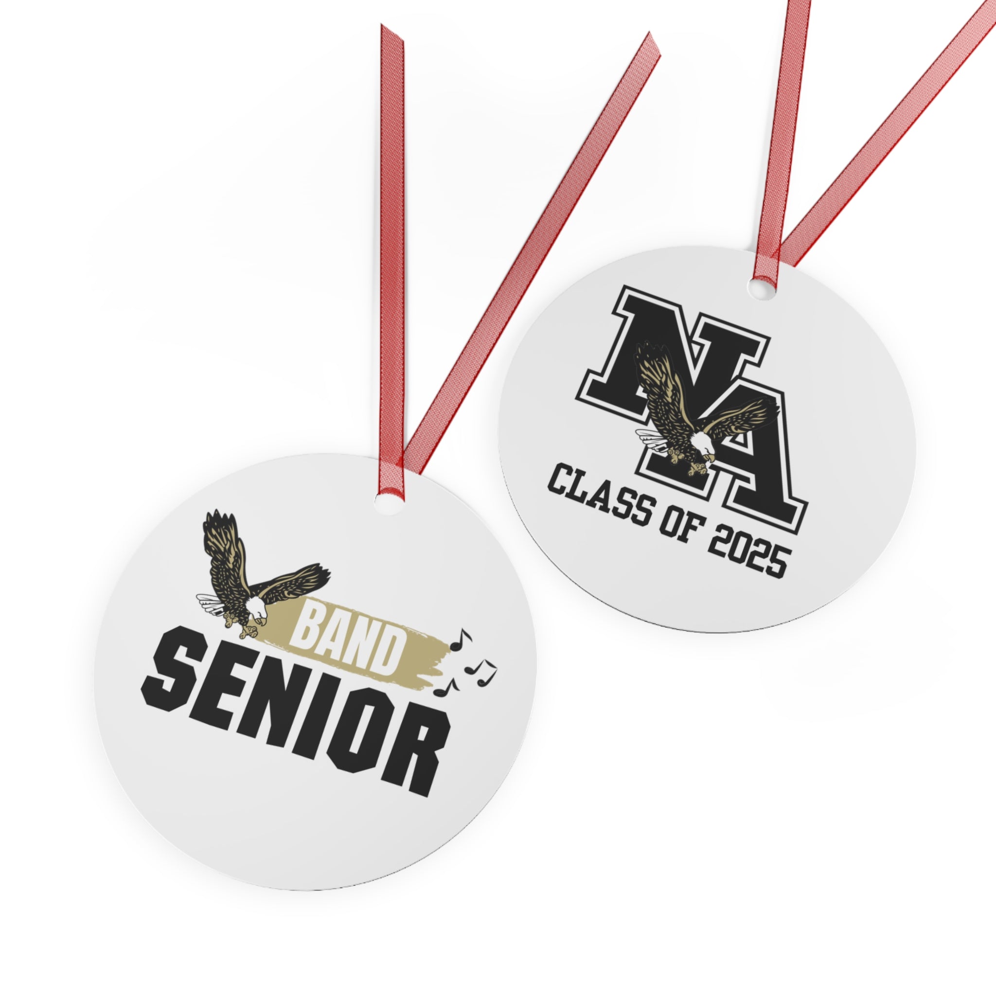 Band Senior Double-Sided Print Metal Ornament