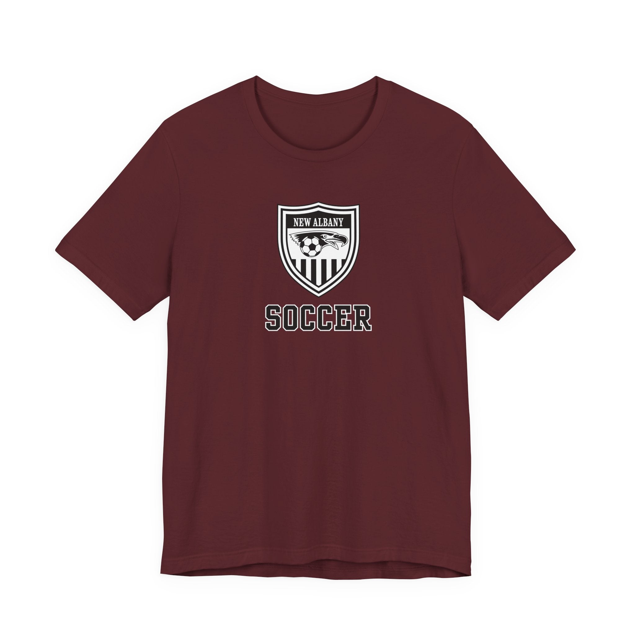Adult Unisex New Albany Youth Soccer League Crest Graphic Short Sleeve Bella + Canvas Soft Tee