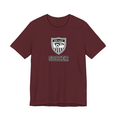 Adult Unisex New Albany Youth Soccer League Crest Graphic Short Sleeve Bella + Canvas Soft Tee