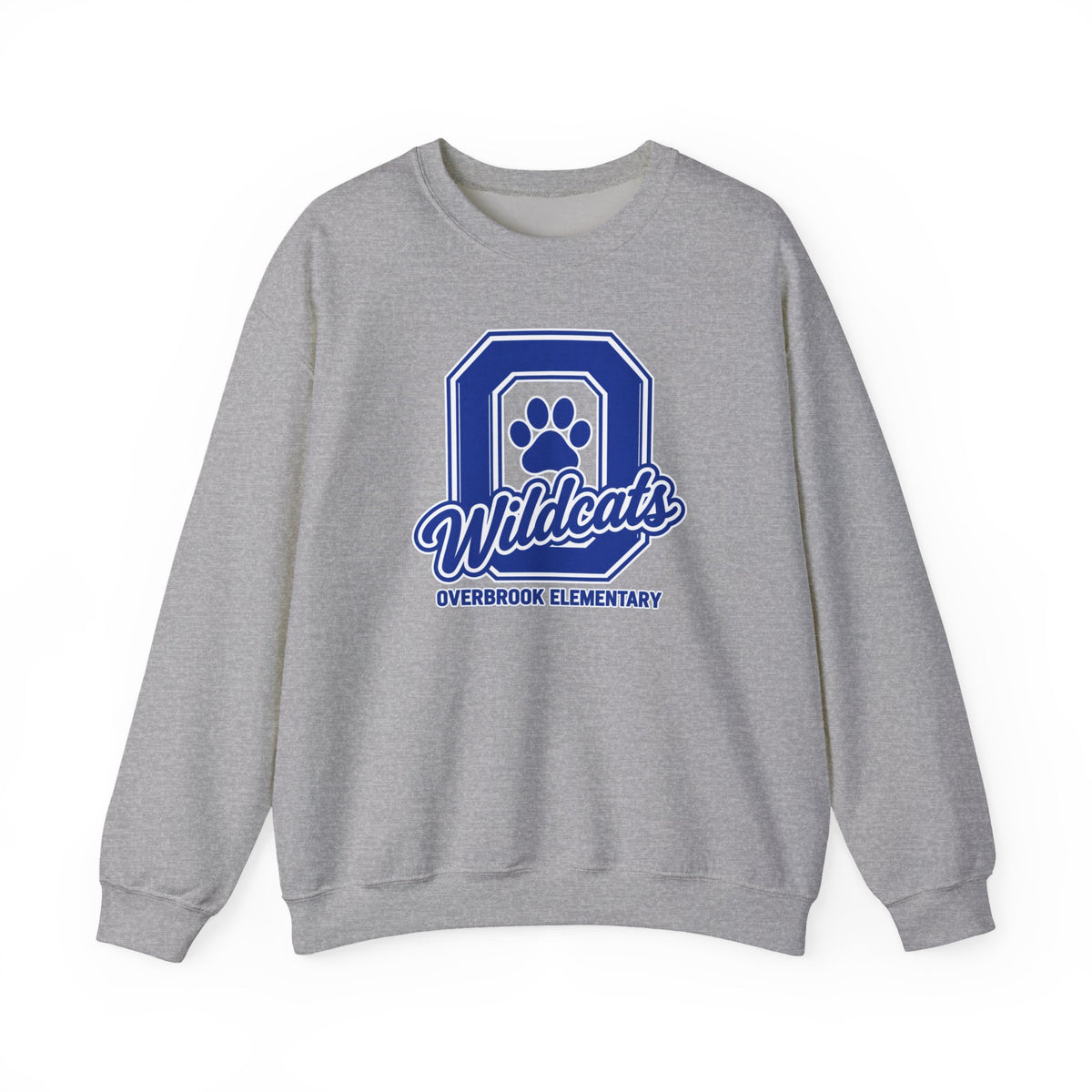 Adult Unisex Overbrook Elementary Wildcats Block Letter Graphic Sweatshirt