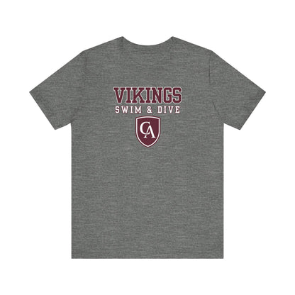 Adult Unisex Columbus Academy Vikings Swim & Dive Graphic Short Sleeve Bella + Canvas Soft Tee