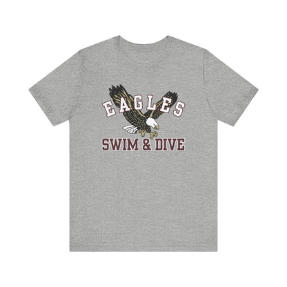 Adult Unisex Swim & Dive Flying Eagle Soft Short Sleeve Graphic Tee