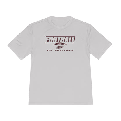 Adult Unisex New Albany Eagles Goal Line Maroon Graphic Short Sleeve Performance Tee
