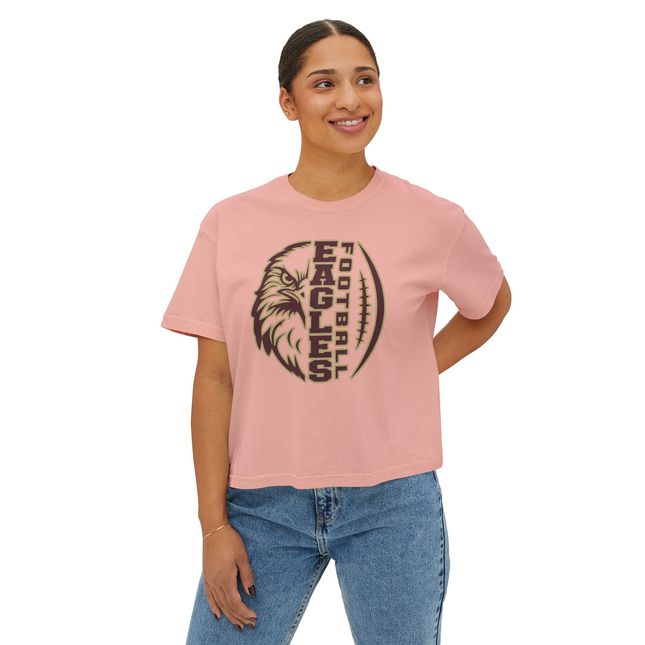 Women's Epic Eagle Boxy Crop Short Sleeve Graphic Tee