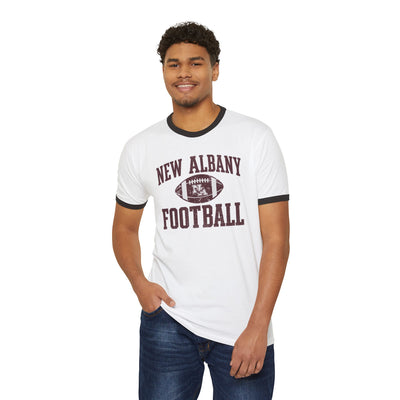 Adult Unisex New Albany Football Pride Graphic Short Sleeve Ringer Tee