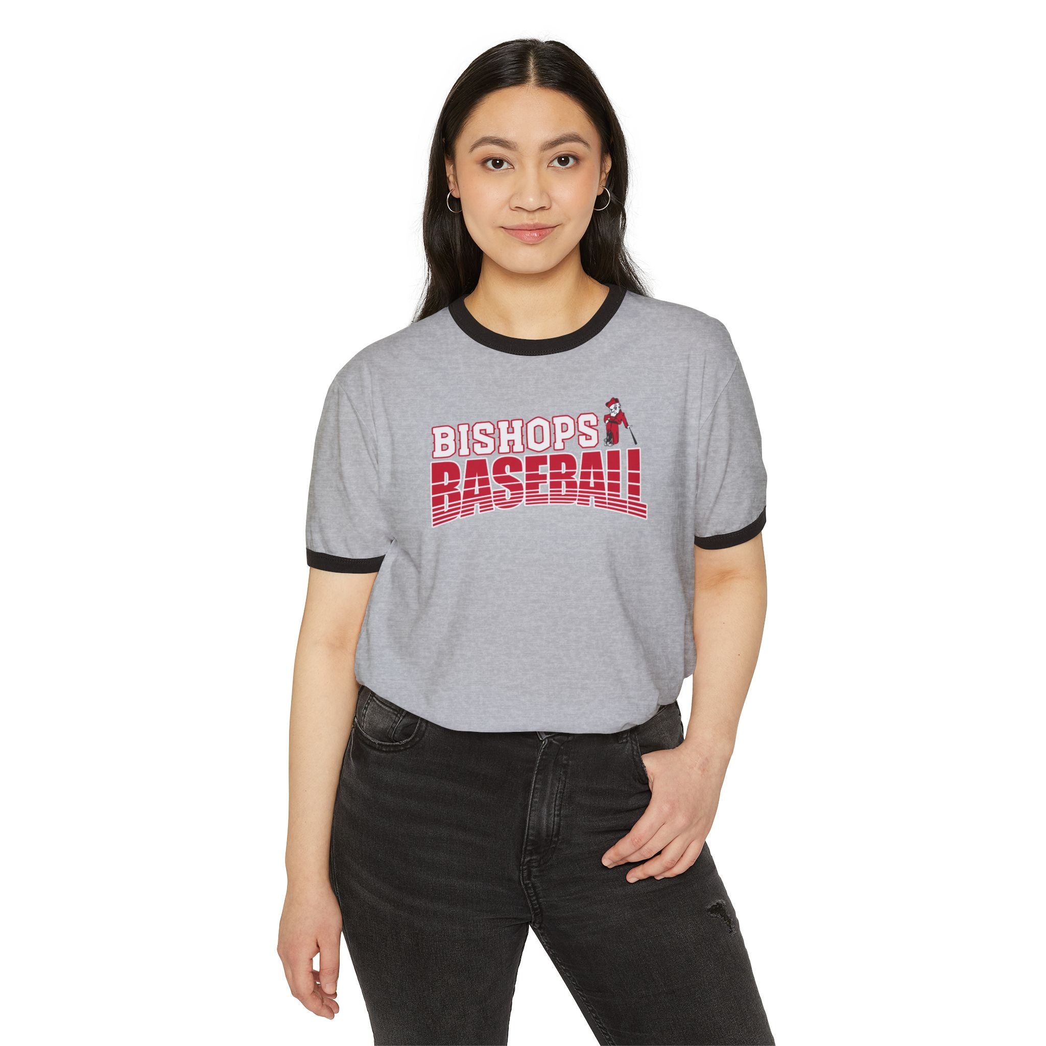 Adult Unisex Battling Bishops Strike Zone Baseball Graphic Short Sleeve Ringer Tee