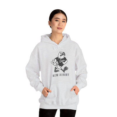 Adult Unisex New Albany Black and White Vintage Fighting Eagle Graphic Hoodie