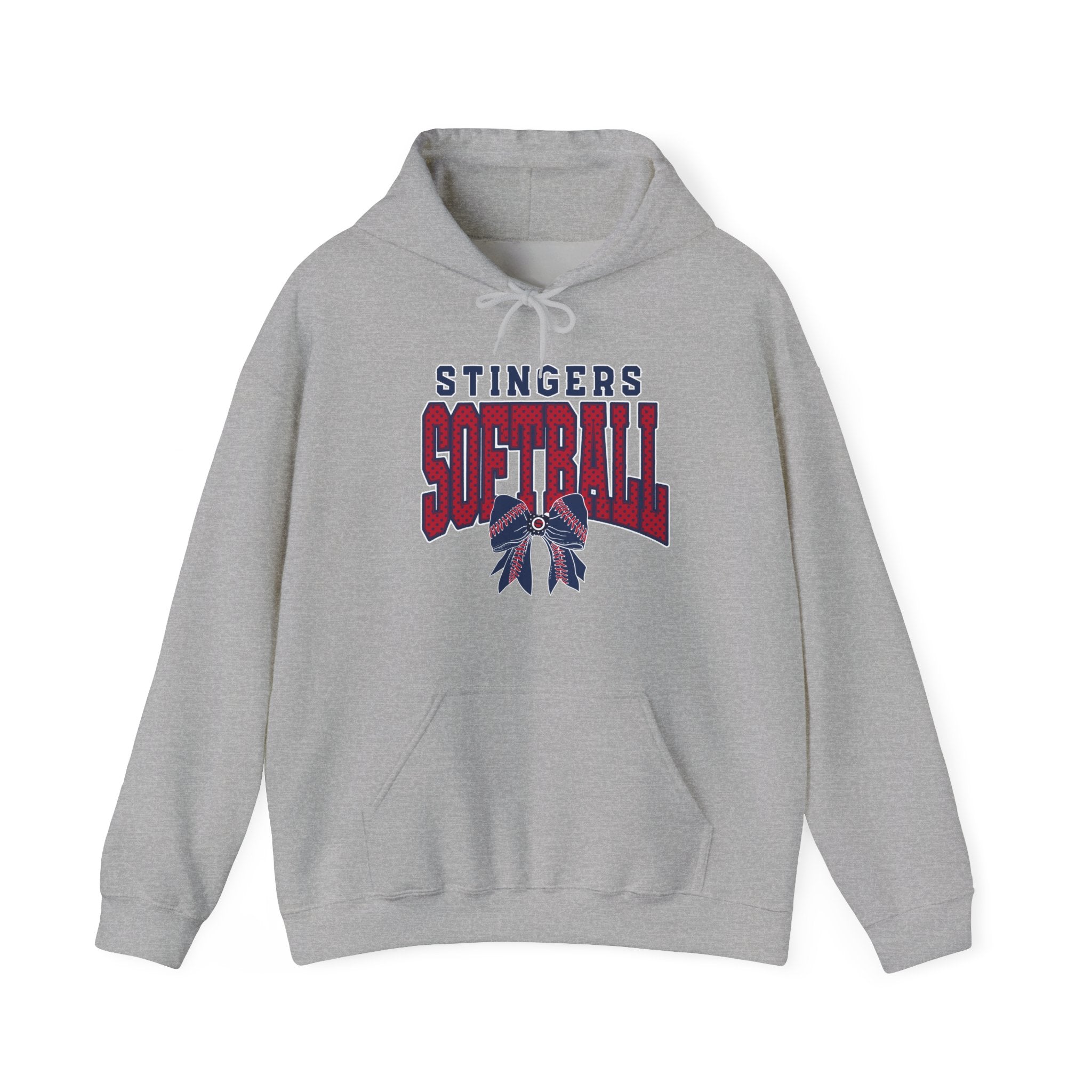 Adult Unisex Stingers Softball Stitched Bow Graphic Hoodie
