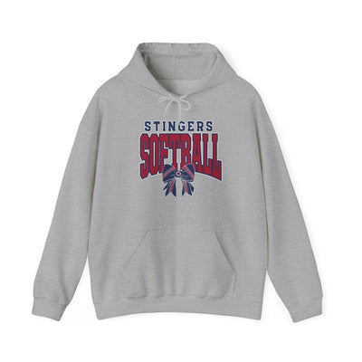 Adult Unisex Stingers Softball Stitched Bow Graphic Hoodie