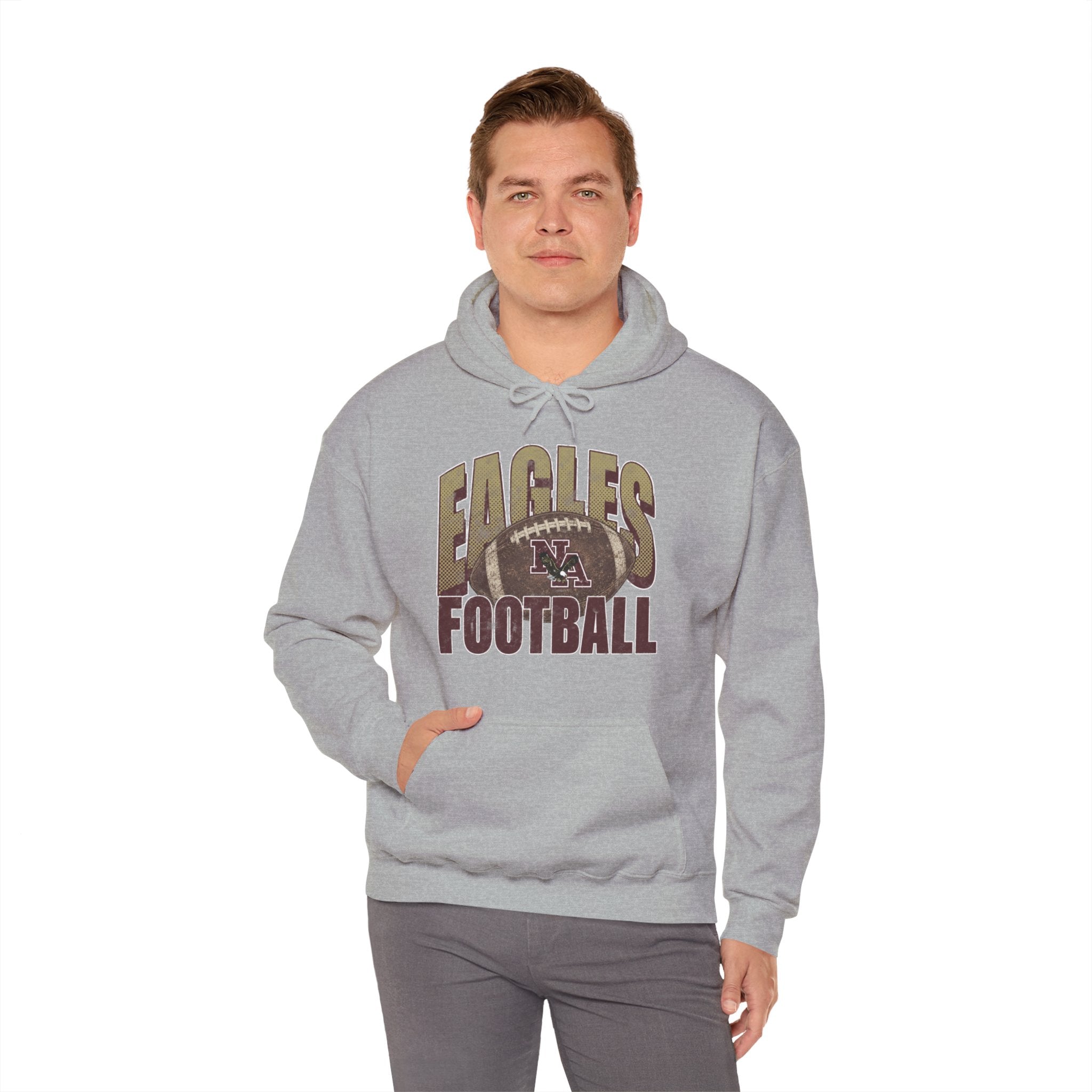 Adult Unisex New Albany First-Down Distressed Football Graphic Hoodie