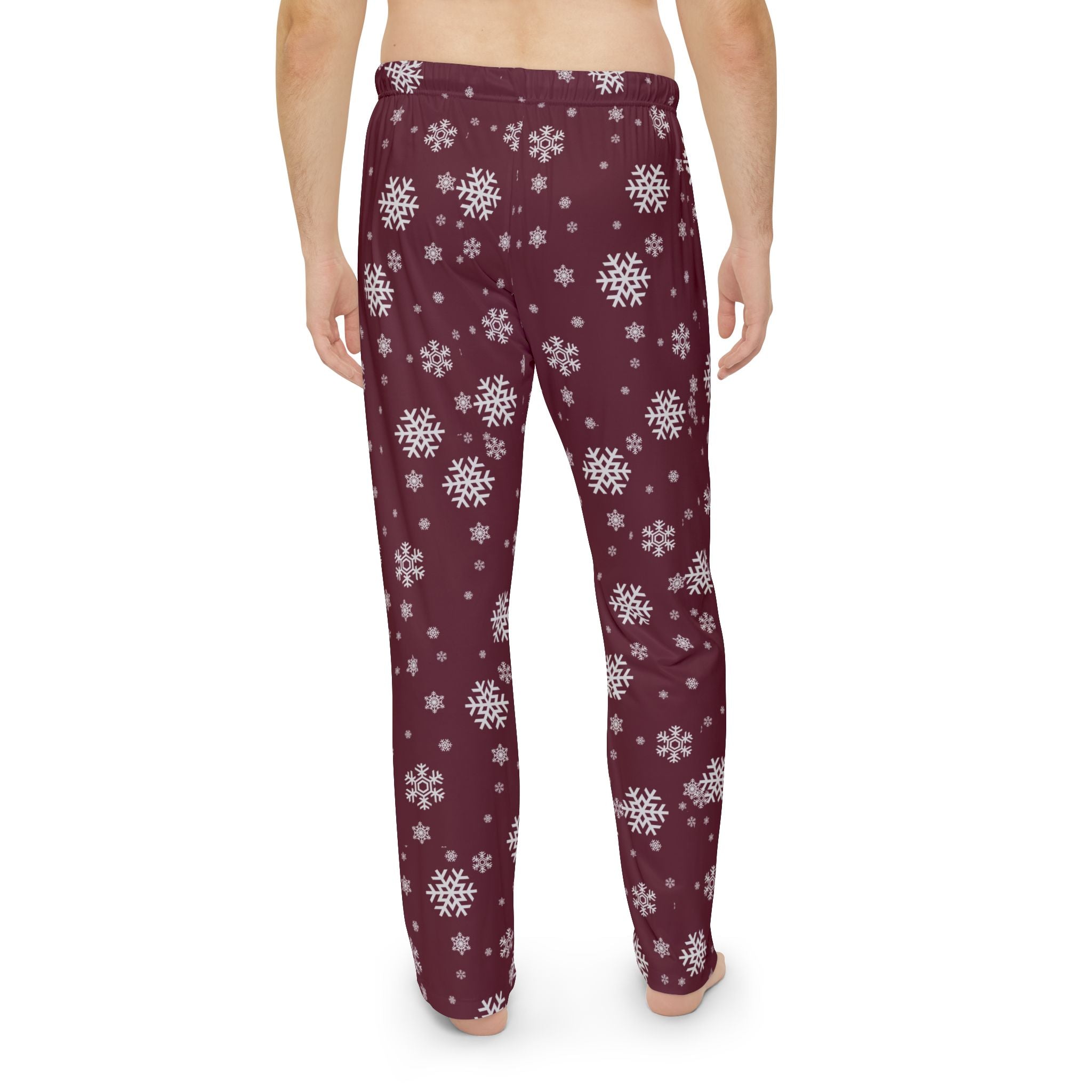 Men's Columbus Academy Vikings Spirited Snowflake Maroon Printed Pajama Pants