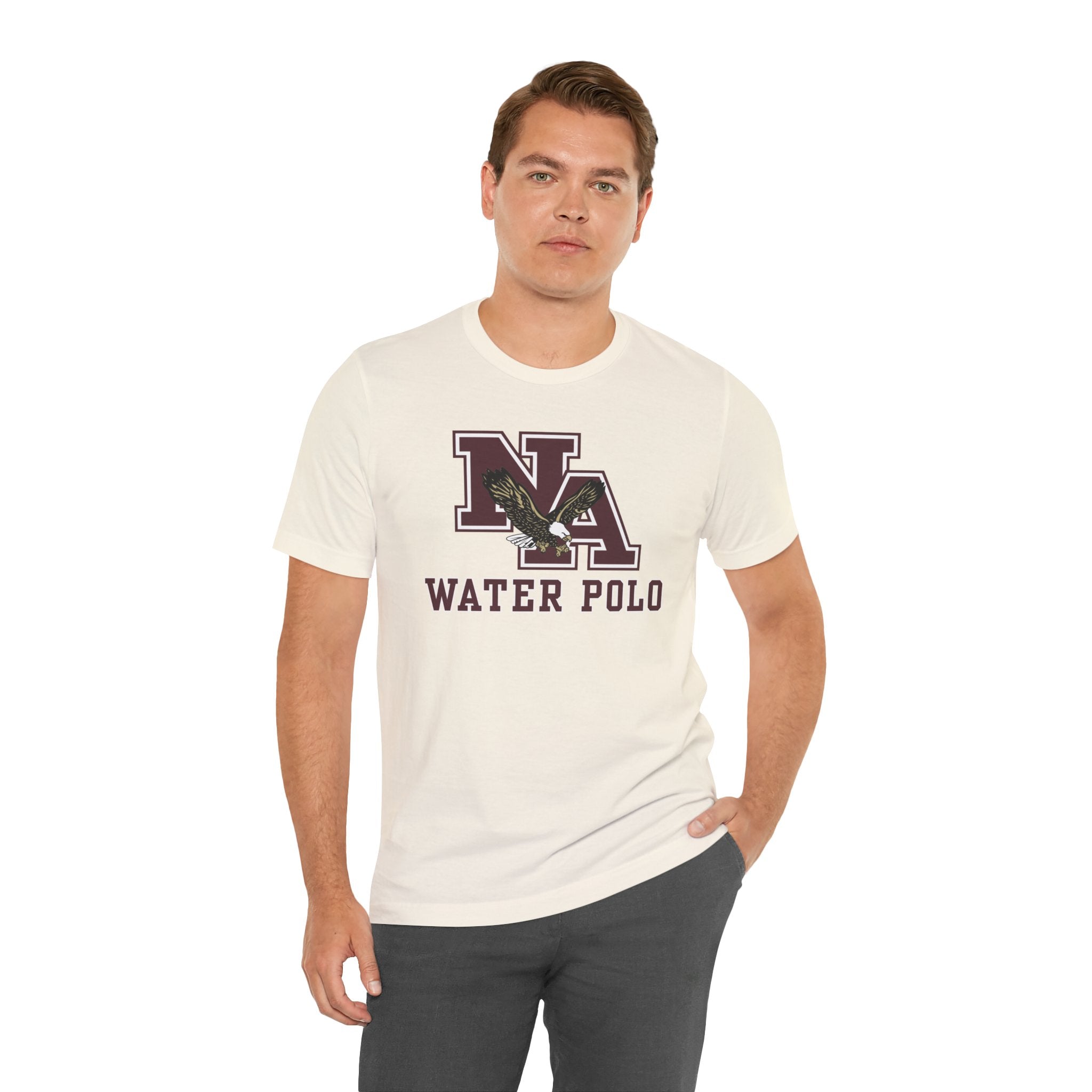 Adult Unisex New Albany Water Polo Classic Maroon Logo Graphic Short Sleeve Soft Tee