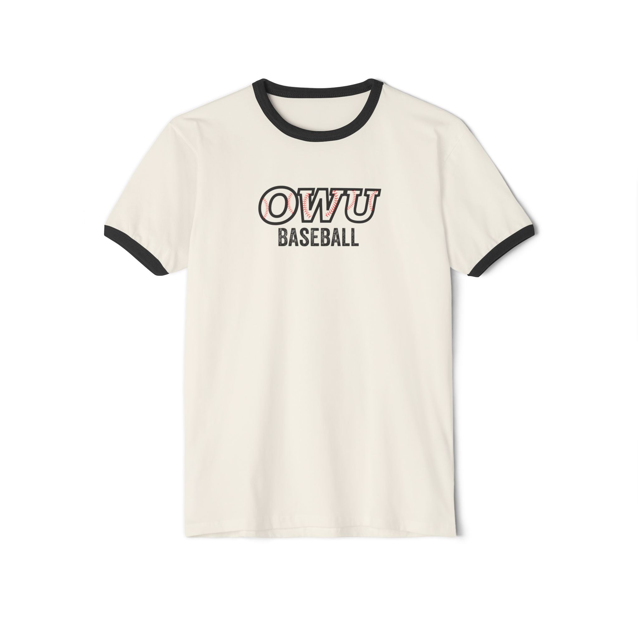 Adult Unisex OWU Baseball Stitches Graphic Short Sleeve Ringer Tee