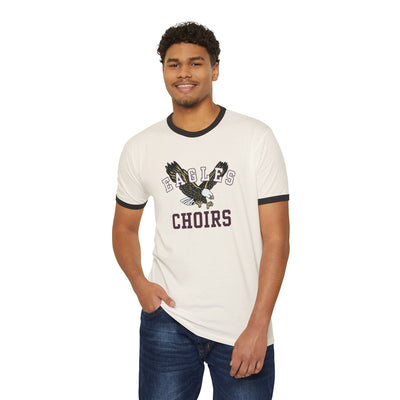 Adult Unisex Flying Choirs Eagle Graphic Short Sleeve Ringer Tee