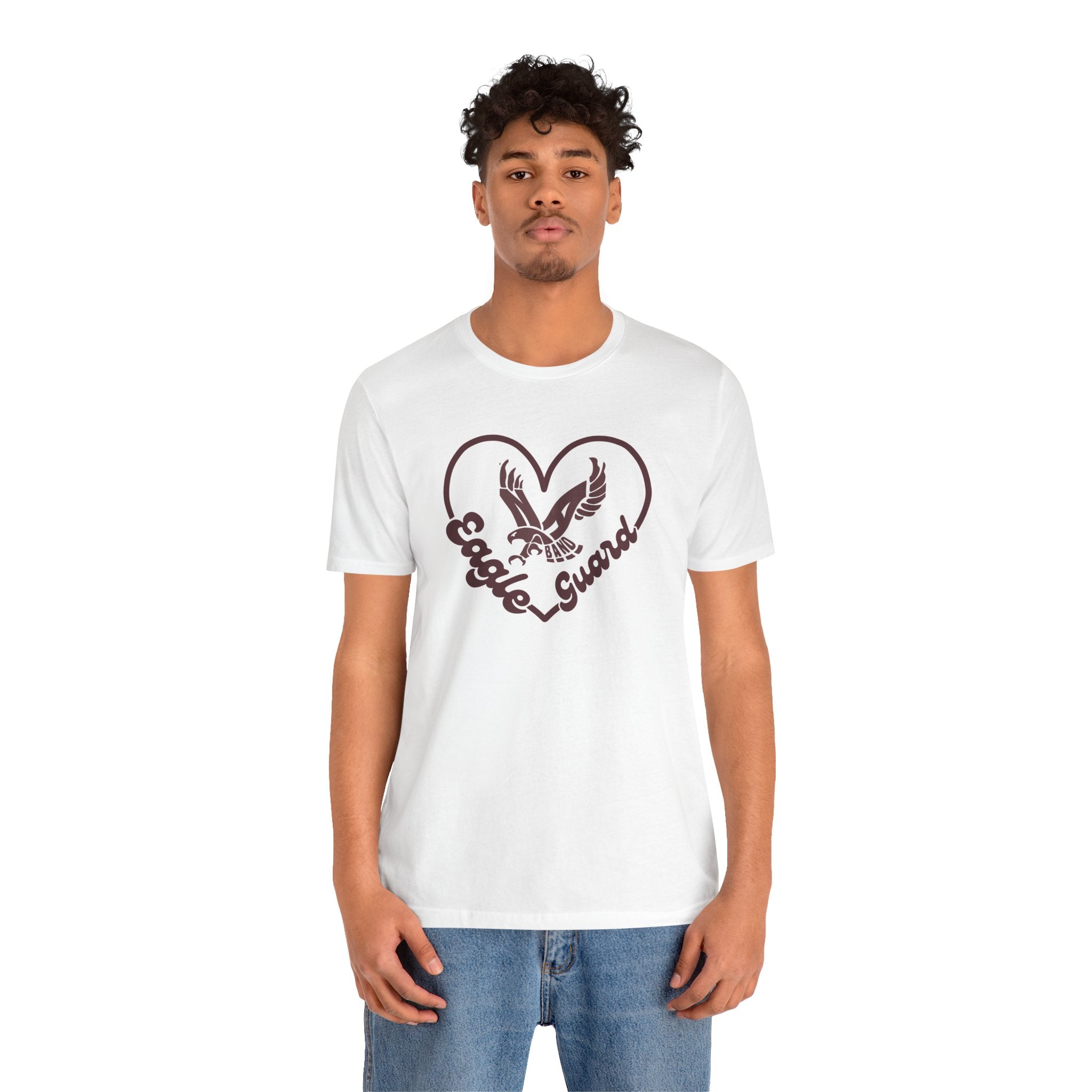 Adult Unisex Eagle Guard Heart Graphic Short Sleeve Soft Tee