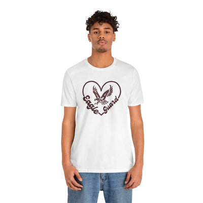 Adult Unisex Eagle Guard Heart Graphic Short Sleeve Soft Tee