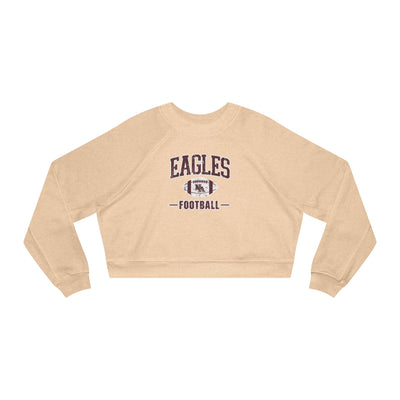 Women's Eagles Football Vintage Distressed Graphic Cropped Fleece Sweatshirt
