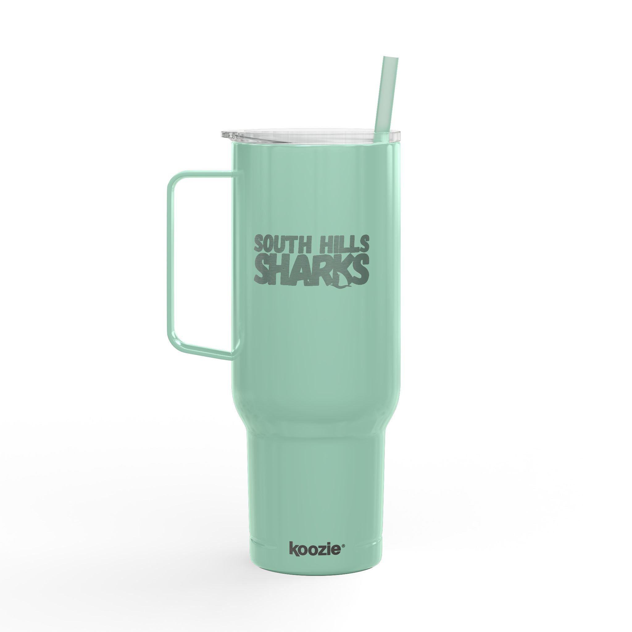 South Hills Sharks Neon Rainbow Engraved 40oz Insulated Tumbler with Lid