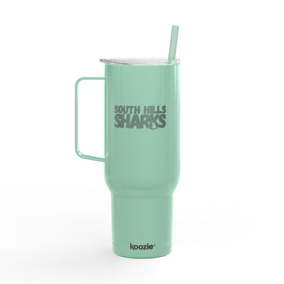 South Hills Sharks Neon Rainbow Engraved 40oz Insulated Tumbler with Lid