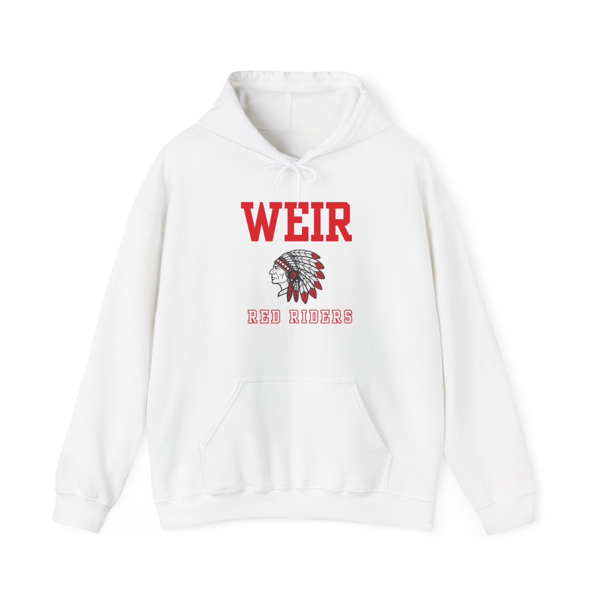 Adult Unisex Weir Red Riders Classic Mascot Graphic Hoodie