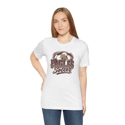 Adult Unisex New Albany Eagles Ombre Soccer Graphic Short Sleeve Bella + Canvas Soft Tee