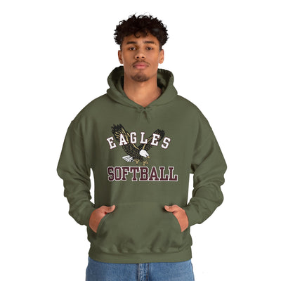 Adult Unisex Flying Softball Eagle Graphic Hoodie